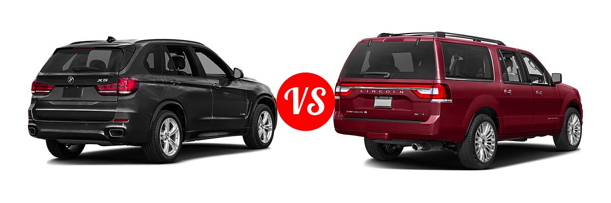 2017 BMW X5 SUV sDrive35i / xDrive35i / xDrive50i vs. 2017 Lincoln Navigator SUV Reserve / Select - Rear Right Comparison