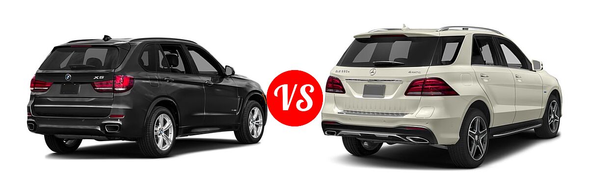 2017 BMW X5 SUV sDrive35i / xDrive35i / xDrive50i vs. 2017 Mercedes-Benz GLE-Class SUV Hybrid GLE 550e - Rear Right Comparison