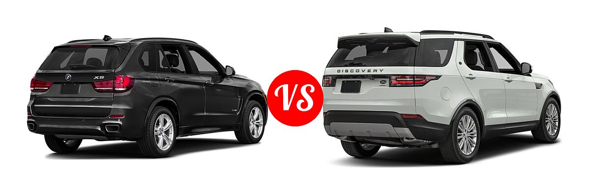 2017 BMW X5 SUV Hybrid xDrive40e iPerformance vs. 2017 Land Rover Discovery SUV Diesel HSE / HSE Luxury - Rear Right Comparison