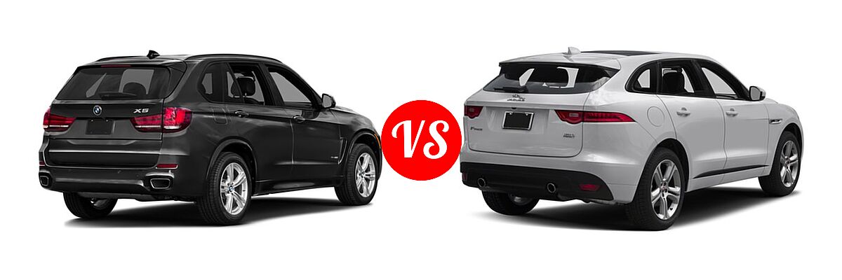 2017 BMW X5 SUV sDrive35i / xDrive35i / xDrive50i vs. 2017 Jaguar F-PACE SUV 35t R-Sport - Rear Right Comparison
