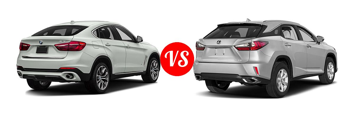 2017 BMW X6 SUV sDrive35i / xDrive35i / xDrive50i vs. 2017 Lexus RX 350 SUV RX 350 - Rear Right Comparison