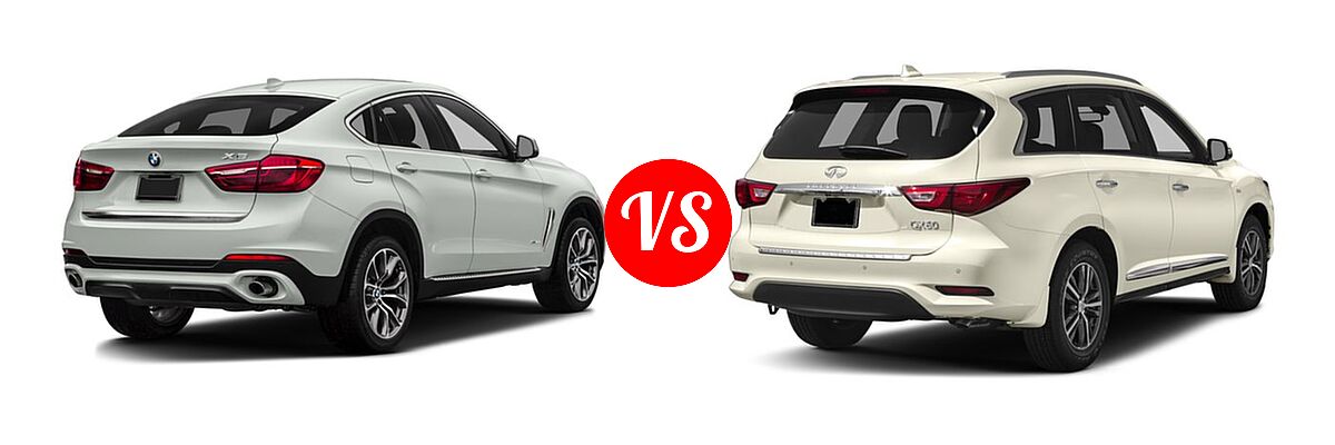 2017 BMW X6 SUV sDrive35i / xDrive35i / xDrive50i vs. 2017 Infiniti QX60 SUV AWD / FWD - Rear Right Comparison