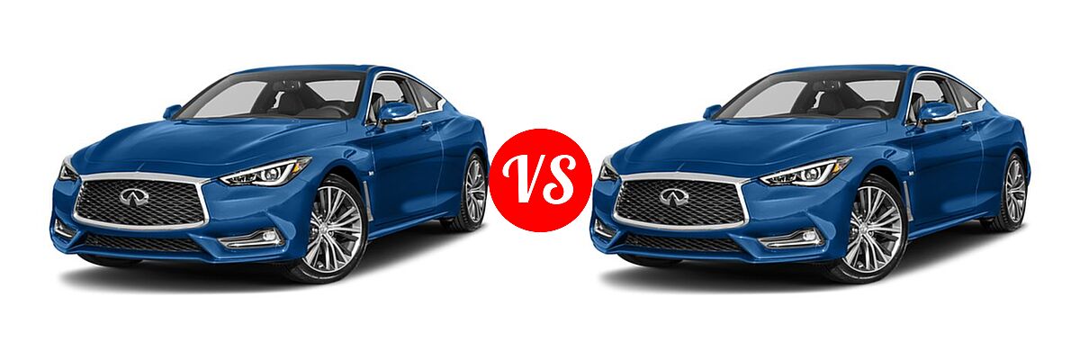 2018 Infiniti Q60 Coupe 2.0t LUXE / 2.0t PURE / 3.0t LUXE / SPORT vs. 2018 Infiniti Q60 RED SPORT 400 Coupe RED SPORT 400 - Front Left Comparison