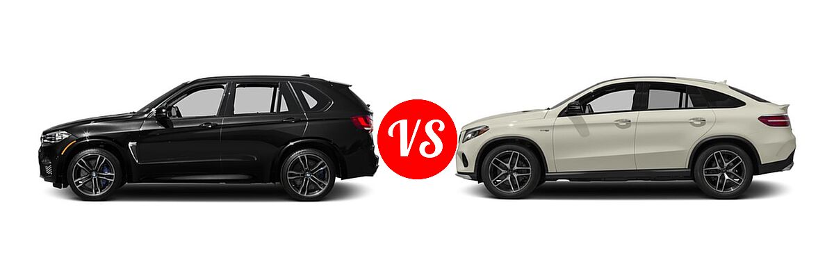 2017 BMW X5 M SUV Sports Activity Vehicle vs. 2017 Mercedes-Benz GLE-Class Coupe SUV AMG GLE 43 - Side Comparison