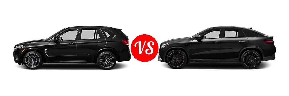 2017 BMW X5 M SUV Sports Activity Vehicle vs. 2017 Mercedes-Benz GLE-Class Coupe SUV AMG GLE 63 S - Side Comparison