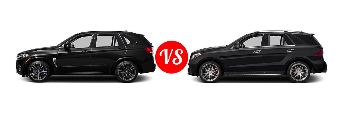 2017 BMW X5 M SUV Sports Activity Vehicle vs. 2017 Mercedes-Benz GLE-Class AMG GLE 63 4MATIC SUV AMG GLE 63 - Side Comparison