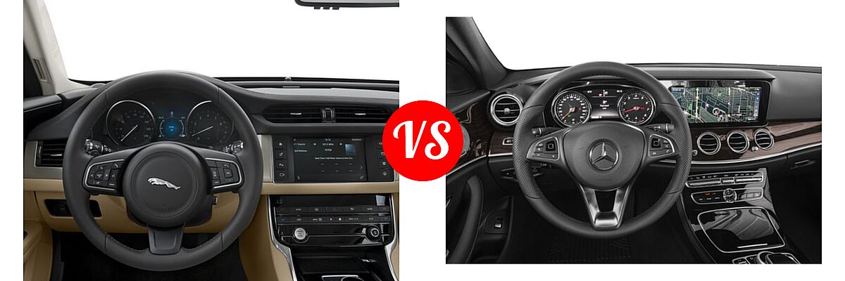 2018 Jaguar XF Diesel vs. 2018 Mercedes-Benz E-Class Sedan - Dashboard Comparison