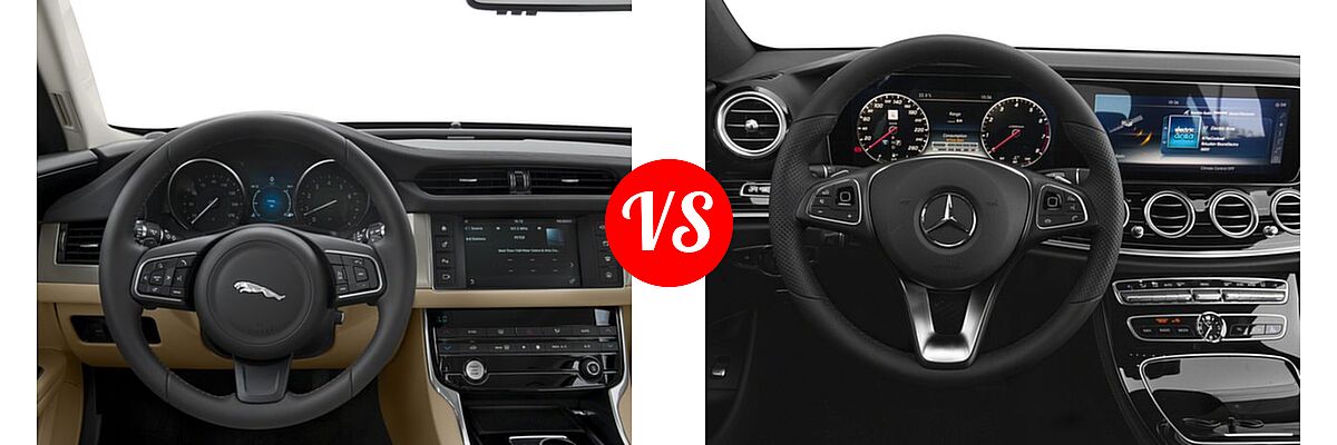 2018 Jaguar XF Sedan Diesel 20d / 20d Premium vs. 2018 Mercedes-Benz E-Class Sedan E 400 - Dashboard Comparison