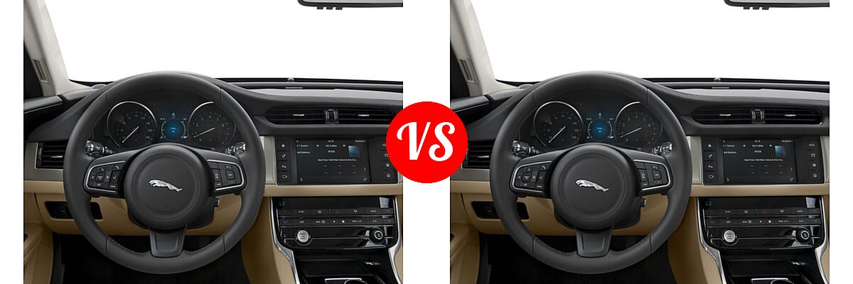2018 Jaguar XF Sedan 25t / 25t Premium / 35t Portfolio Ltd Edition / 35t Premium vs. 2018 Jaguar XF Sedan Diesel 20d / 20d Premium - Dashboard Comparison