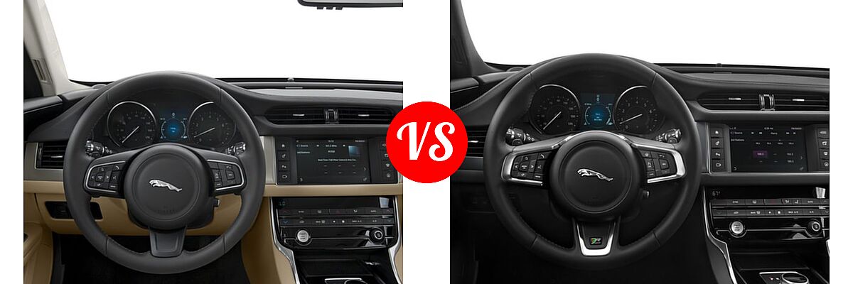 2018 Jaguar XF Sedan 25t / 25t Premium / 35t Portfolio Ltd Edition / 35t Premium vs. 2018 Jaguar XF Sedan Diesel 20d R-Sport - Dashboard Comparison