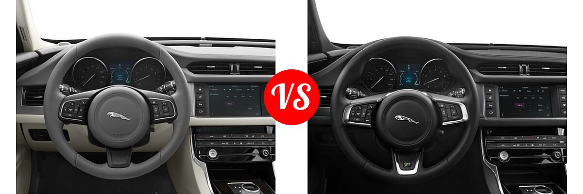 2018 Jaguar XF Sedan 25t Prestige / 35t Prestige vs. 2018 Jaguar XF Sedan Diesel 20d R-Sport - Dashboard Comparison