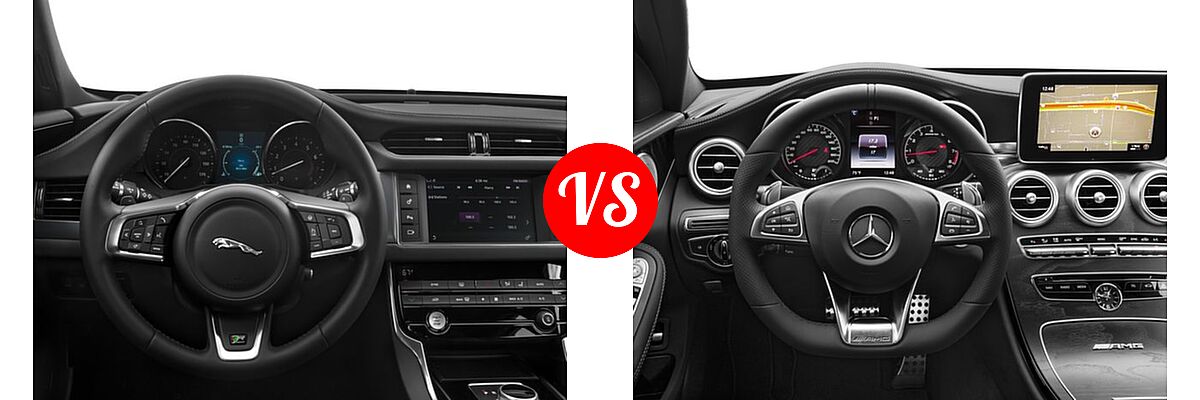 2018 Jaguar XF Sedan 25t R-Sport / 35t R-Sport vs. 2018 Mercedes-Benz C-Class AMG C 63 Sedan AMG C 63 - Dashboard Comparison