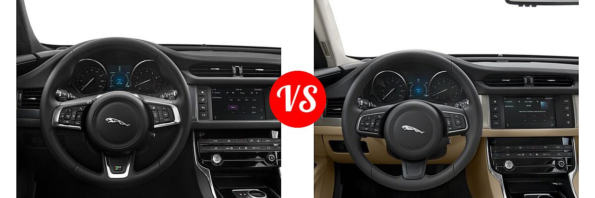 2018 Jaguar XF Sedan 25t R-Sport / 35t R-Sport vs. 2018 Jaguar XF Sedan Diesel 20d / 20d Premium - Dashboard Comparison