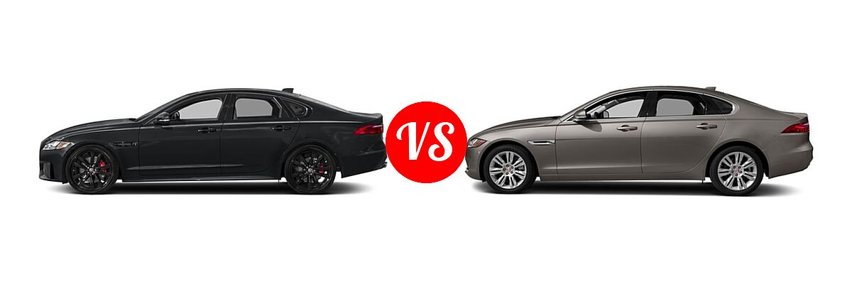 2018 Jaguar XF Sedan S vs. 2018 Jaguar XF Sedan Diesel 20d / 20d Premium - Side Comparison