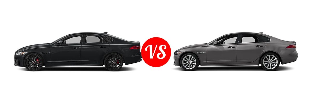2018 Jaguar XF Sedan S vs. 2018 Jaguar XF Sedan Diesel 20d R-Sport - Side Comparison