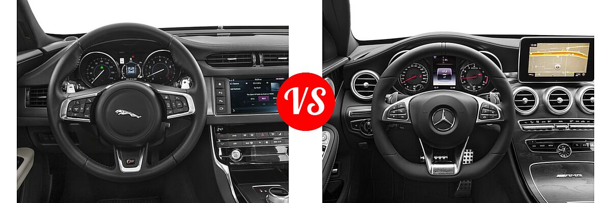 2018 Jaguar XF Sedan S vs. 2018 Mercedes-Benz C-Class AMG C 63 Sedan AMG C 63 - Dashboard Comparison