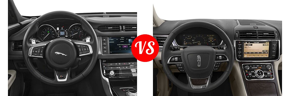 2018 Jaguar XF Sedan S vs. 2018 Lincoln Continental Sedan Black Label / Premiere / Reserve / Select - Dashboard Comparison