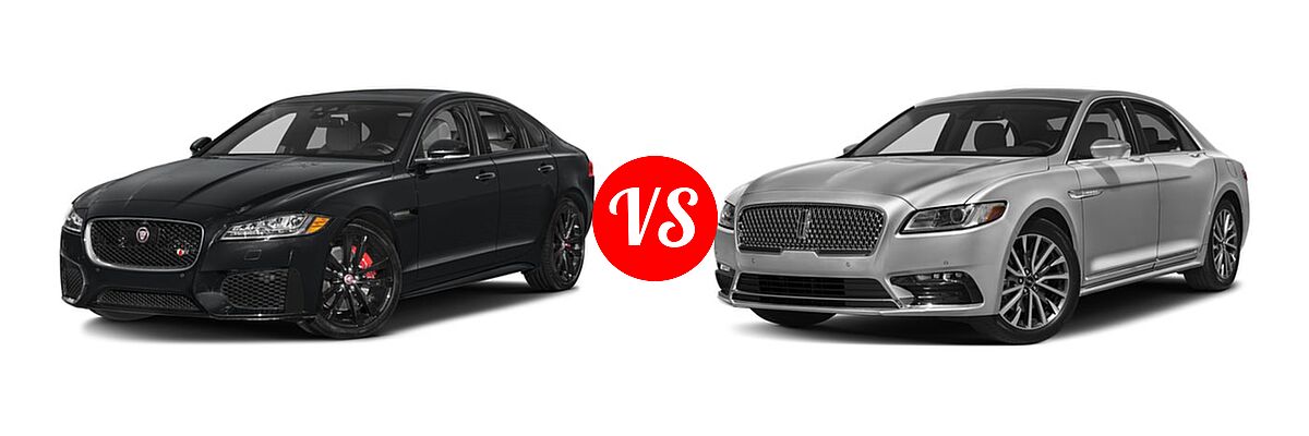 2018 Jaguar XF Sedan S vs. 2018 Lincoln Continental Sedan Black Label / Premiere / Reserve / Select - Front Left Comparison