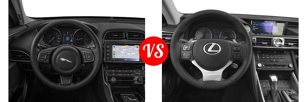 2018 Jaguar XE Sedan Diesel 20d / 20d Premium / 20d Prestige vs. 2018 Lexus IS 300 Sedan IS 300 - Dashboard Comparison