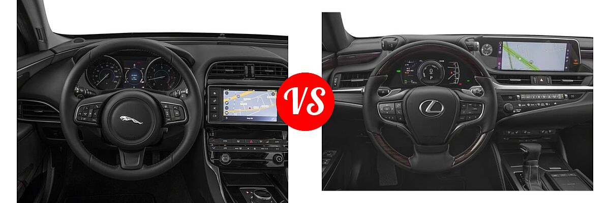 2018 Jaguar XE Sedan Diesel 20d / 20d Premium / 20d Prestige vs. 2019 Lexus ES 300h Sedan Hybrid ES 300h / ES 300h Luxury / ES 300h Ultra Luxury - Dashboard Comparison