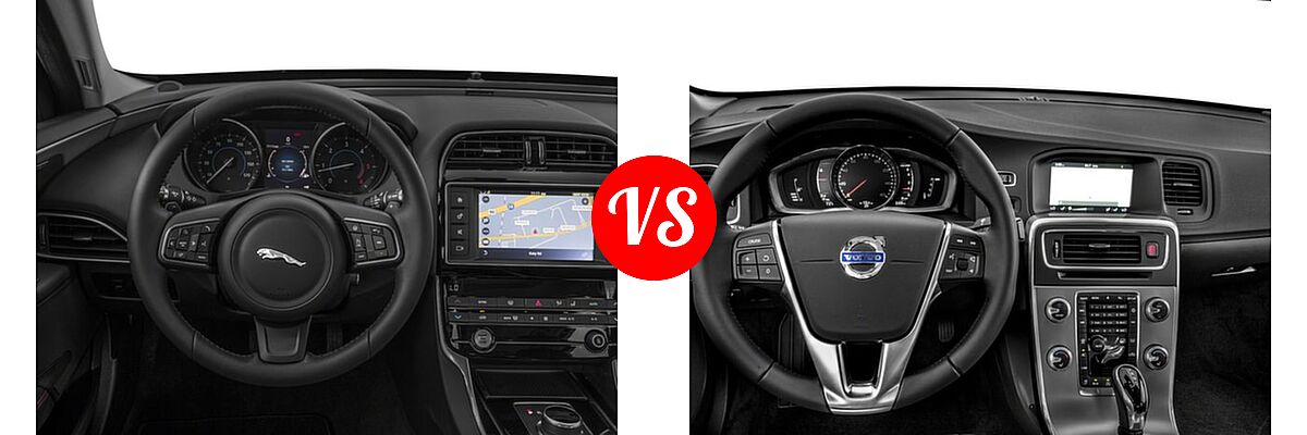 2018 Jaguar XE Sedan Diesel 20d / 20d Premium / 20d Prestige vs. 2018 Volvo S60 Sedan Dynamic - Dashboard Comparison