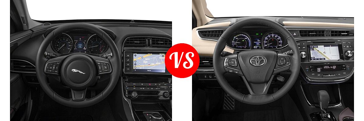 2018 Jaguar XE Sedan Diesel 20d / 20d Premium / 20d Prestige vs. 2018 Toyota Avalon Hybrid Sedan Hybrid XLE Plus / Hybrid XLE Premium - Dashboard Comparison