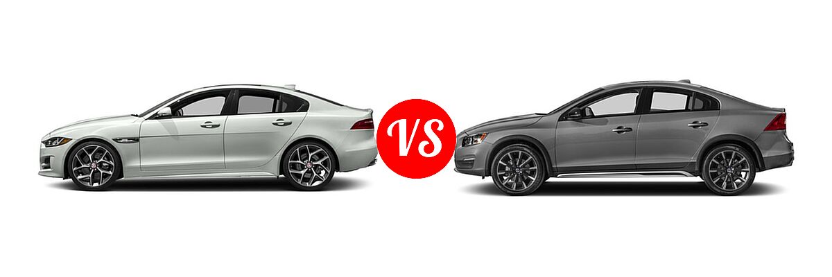 2018 Jaguar XE Sedan 25t R-Sport / 30t R-Sport / 35t R-Sport vs. 2018 Volvo S60 Cross Country Sedan T5 AWD - Side Comparison