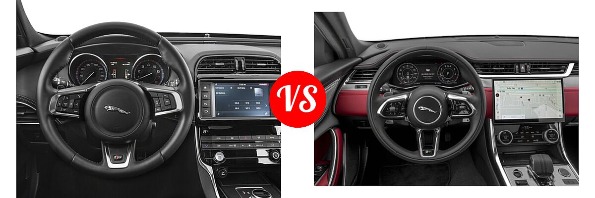 2018 Jaguar XE Sedan S vs. 2023 Jaguar XF Sedan R-Dynamic SE / S / SE - Dashboard Comparison