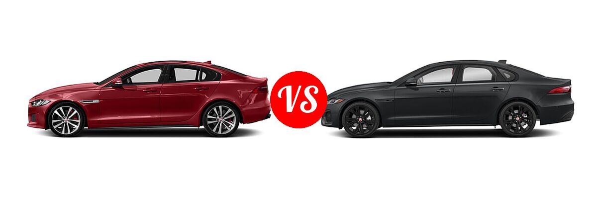 2018 Jaguar XE Sedan S vs. 2023 Jaguar XF Sedan R-Dynamic SE / S / SE - Side Comparison