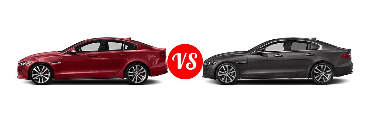 2018 Jaguar XE Sedan S vs. 2018 Jaguar XE Sedan Diesel 20d / 20d Premium / 20d Prestige - Side Comparison