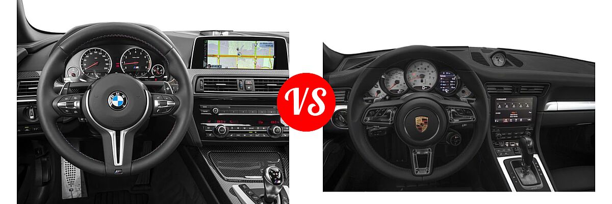 2017 BMW M6 Convertible Convertible vs. 2017 Porsche 911 Convertible Turbo / Turbo S - Dashboard Comparison