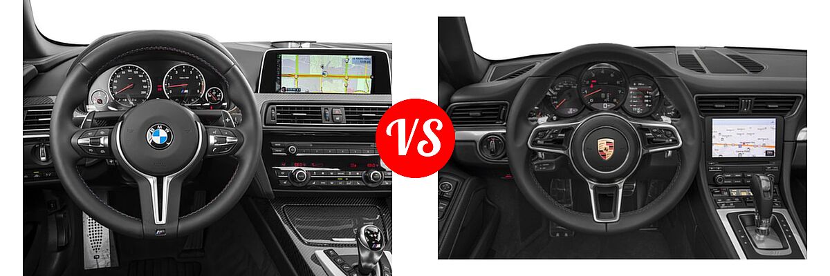 2017 BMW M6 Convertible Convertible vs. 2017 Porsche 911 Convertible Carrera / Carrera 4 - Dashboard Comparison