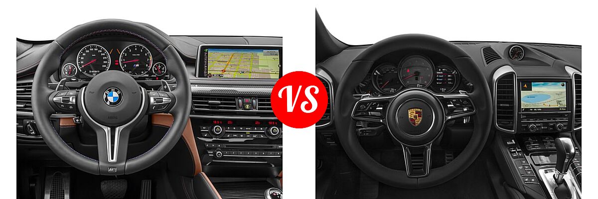 2017 BMW X6 M SUV Sports Activity Coupe vs. 2017 Porsche Cayenne SUV S - Dashboard Comparison