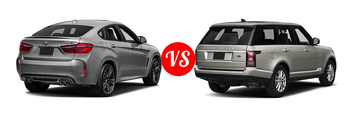 2017 BMW X6 M SUV Sports Activity Coupe vs. 2017 Land Rover Range Rover SV Autobiography Dynamic SUV SV Autobiography Dynamic - Rear Right Comparison