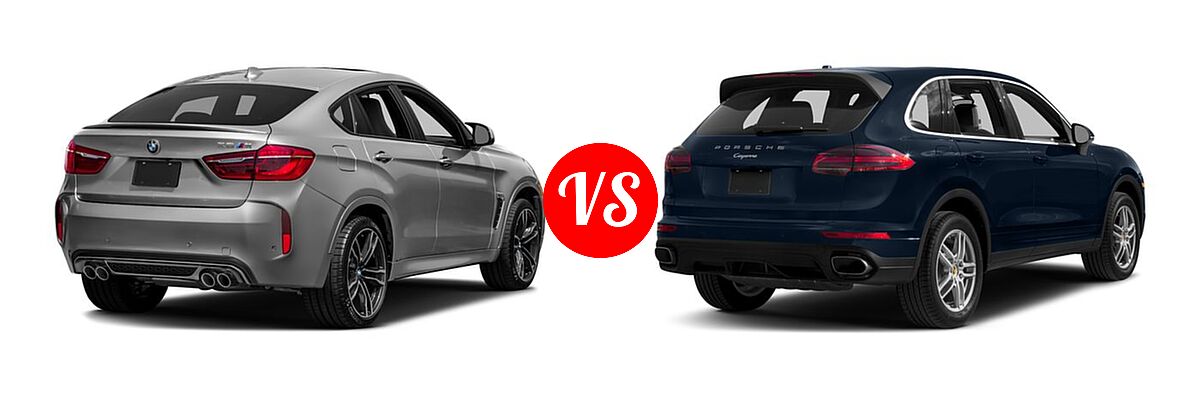 2017 BMW X6 M SUV Sports Activity Coupe vs. 2017 Porsche Cayenne SUV AWD - Rear Right Comparison