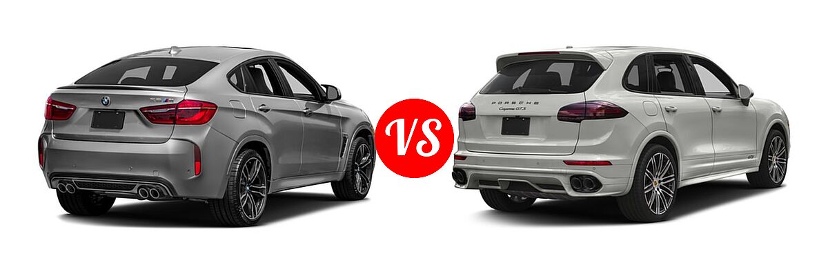 2017 BMW X6 M SUV Sports Activity Coupe vs. 2017 Porsche Cayenne SUV GTS - Rear Right Comparison