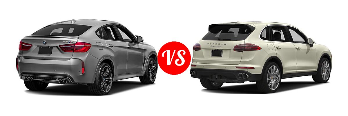 2017 BMW X6 M SUV Sports Activity Coupe vs. 2017 Porsche Cayenne SUV Turbo / Turbo S - Rear Right Comparison