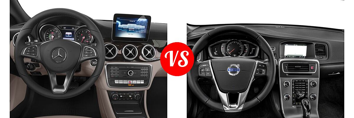 2018 Mercedes-Benz CLA-Class Sedan CLA 250 vs. 2018 Volvo S60 Sedan Dynamic - Dashboard Comparison