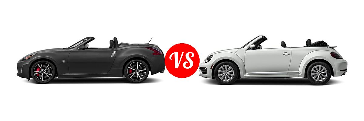 2018 Nissan 370Z Convertible Auto / Touring / Touring Sport vs. 2018 Volkswagen Beetle Convertible Convertible Coast / S / SE - Side Comparison