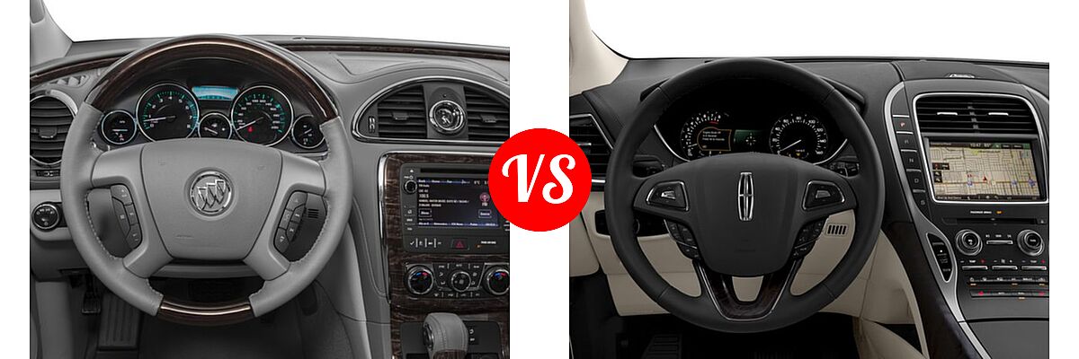 2017 Buick Enclave SUV Convenience / Leather / Premium vs. 2017 Lincoln MKX SUV Black Label / Premiere / Reserve / Select - Dashboard Comparison