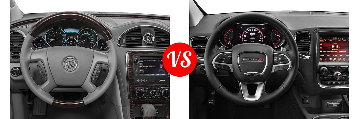 2017 Buick Enclave SUV Convenience / Leather / Premium vs. 2017 Dodge Durango SUV GT / SXT - Dashboard Comparison