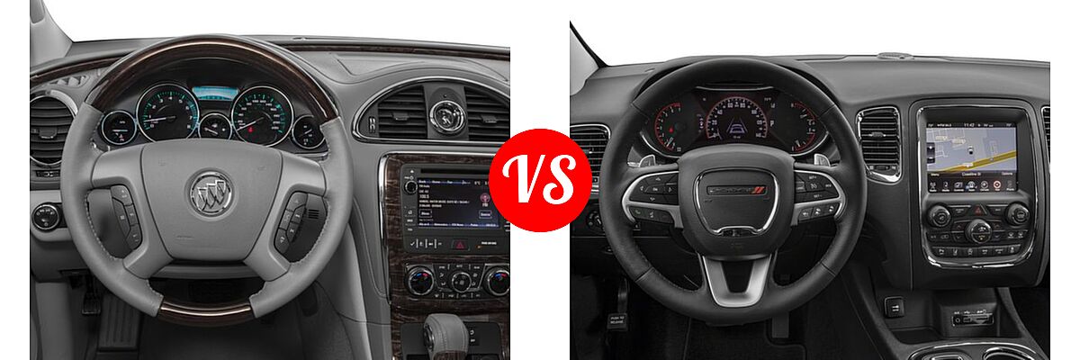 2017 Buick Enclave SUV Convenience / Leather / Premium vs. 2017 Dodge Durango SUV Citadel / Citadel Anodized Platinum - Dashboard Comparison