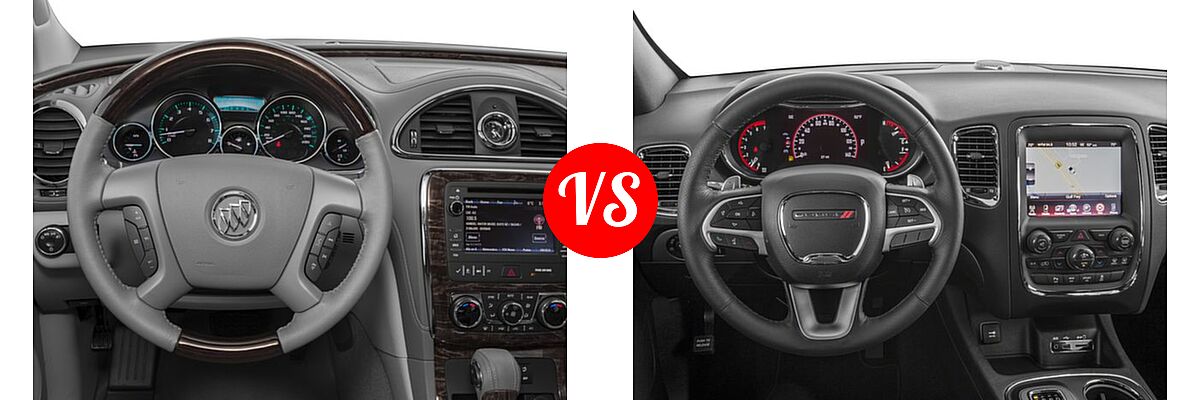 2017 Buick Enclave SUV Convenience / Leather / Premium vs. 2017 Dodge Durango SUV R/T - Dashboard Comparison