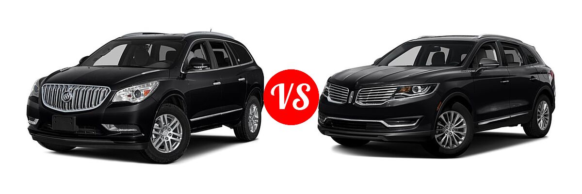 2017 Buick Enclave SUV Convenience / Leather / Premium vs. 2017 Lincoln MKX SUV Black Label / Premiere / Reserve / Select - Front Left Comparison