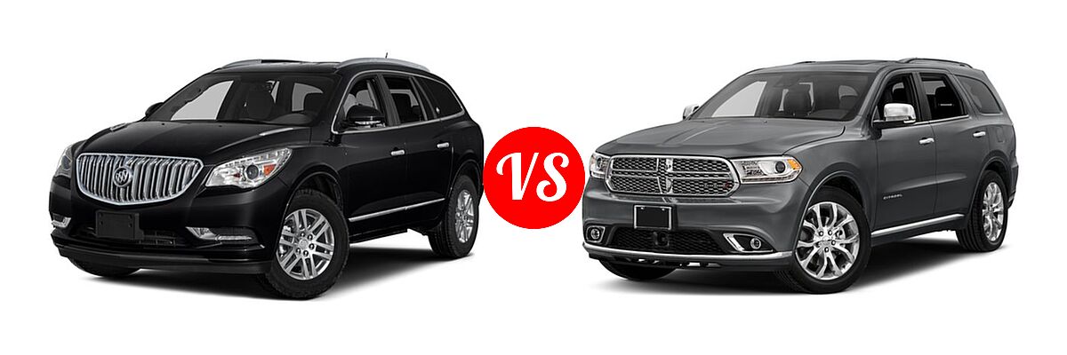 2017 Buick Enclave SUV Convenience / Leather / Premium vs. 2017 Dodge Durango SUV Citadel / Citadel Anodized Platinum - Front Left Comparison