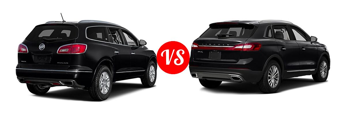 2017 Buick Enclave SUV Convenience / Leather / Premium vs. 2017 Lincoln MKX SUV Black Label / Premiere / Reserve / Select - Rear Right Comparison