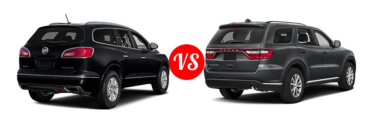 2017 Buick Enclave SUV Convenience / Leather / Premium vs. 2017 Dodge Durango SUV GT / SXT - Rear Right Comparison