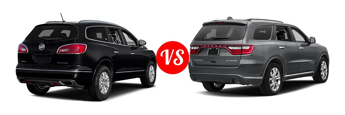 2017 Buick Enclave SUV Convenience / Leather / Premium vs. 2017 Dodge Durango SUV Citadel / Citadel Anodized Platinum - Rear Right Comparison