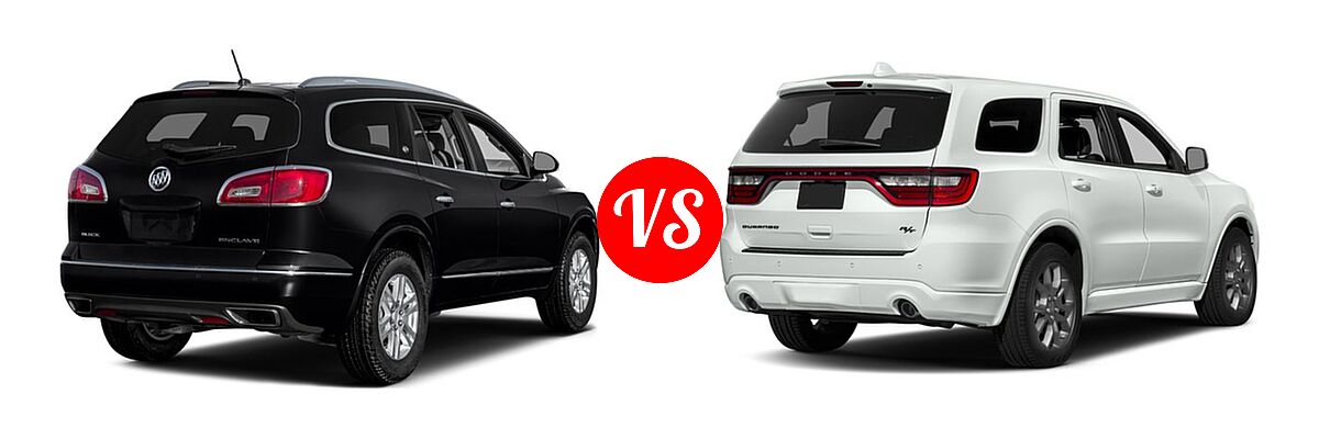 2017 Buick Enclave SUV Convenience / Leather / Premium vs. 2017 Dodge Durango SUV R/T - Rear Right Comparison