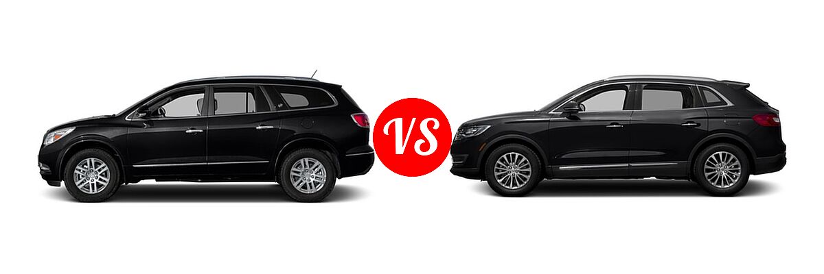 2017 Buick Enclave SUV Convenience / Leather / Premium vs. 2017 Lincoln MKX SUV Black Label / Premiere / Reserve / Select - Side Comparison